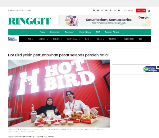 Www.utusan.com .my Ekonomi 2025 12 Hot Bird Yakin Pertumbuhan Pesat Selepas Peroleh Halal
